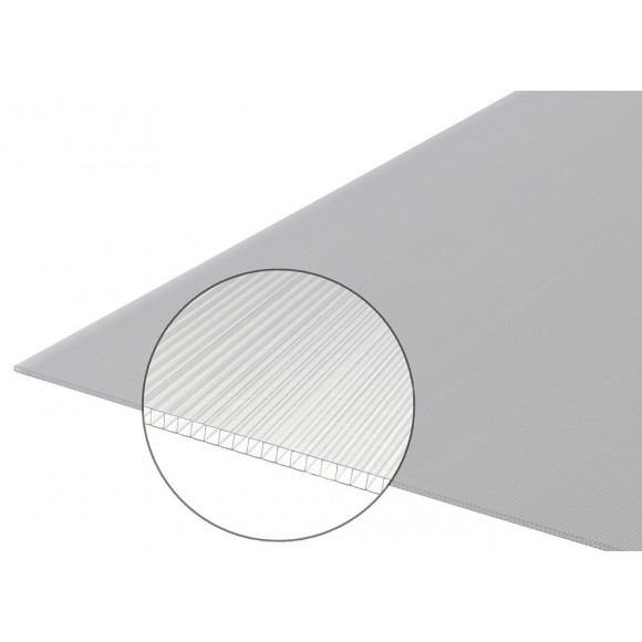 Polycarbonate alvéolaire 6mm clair - 2 parois 2x 1.05m