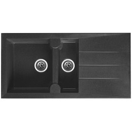 Evier Quartzolit Granit Alinéo 1,5 Bac 1 égouttoir 100x50 Gris Titane