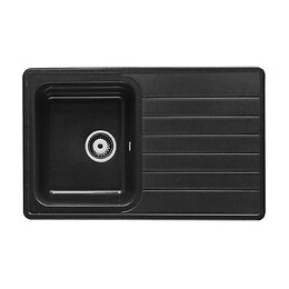 Evier en Quartzolit Granit Montana 1 Bac 1 égouttoir 81x50 Noir