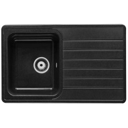 Evier en Quartzolit Granit Montana 1 Bac 1 égouttoir 81x50 Noir