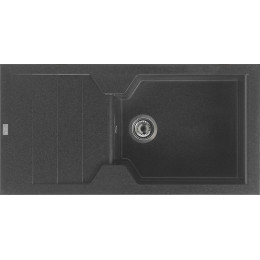 Evier Quartz Granit Victoria 1 Grand Bac 1 égouttoir 100x50 Noir