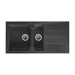 Evier Quartzolit Granit Alinéo 1,5 Bac 1 égouttoir 100x50 Gris Titane