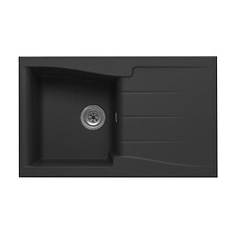 Evier en Quartzolit Granit Luna 1 Bac 1 égouttoir 81 x50 Noir