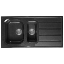 Evier SMC Alabama 1,5 Bac 1égouttoir 98x50 Noir