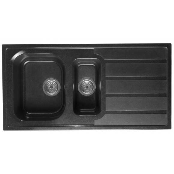 Evier SMC Alabama 1,5 Bac 1égouttoir 98x50 Noir