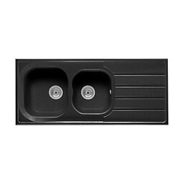 Evier SMC Dakota 2 Bacs 1 égouttoir 116x50 Noir