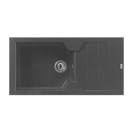 Evier Quartz Granit Victoria 1 Grand Bac 1 égouttoir 100x50 Gris Titan