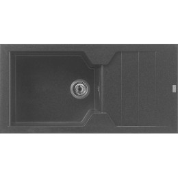 Evier Quartz Granit Victoria 1 Grand Bac 1 égouttoir 100x50 Gris Titan