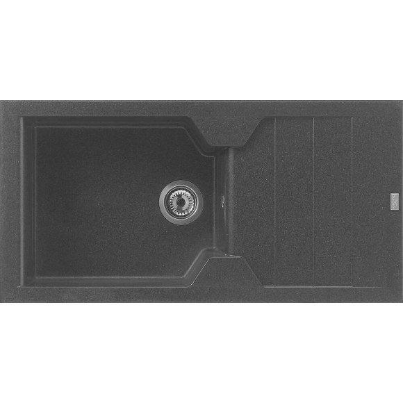 Evier Quartz Granit Victoria 1 Grand Bac 1 égouttoir 100x50 Gris Titan