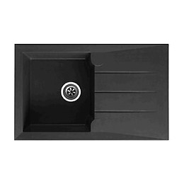 Evier en Quartzolit Granit Alinéo 1 Bac 1 égouttoir 81 x50 Noir