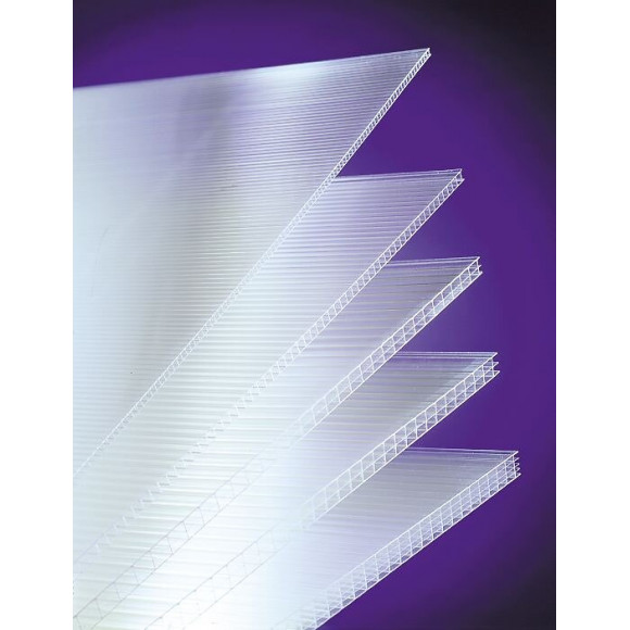 Polycarbonate alvéolaire 10mm clair 2 parois 2x0.98m