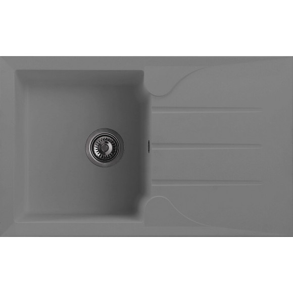 Evier à encastrer Aloa 1 cuve + égouttoir Gris béton