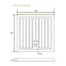 Receveur De Douche 90x90 À Poser Large Rainuré