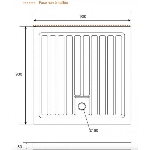 Receveur De Douche 90x90 À Poser Large Rainuré