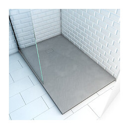 Bac Receveur De Douche A Poser En Resine Smc Finition Ardoise Gris - 90x140cm - Rock 2 Grey 90