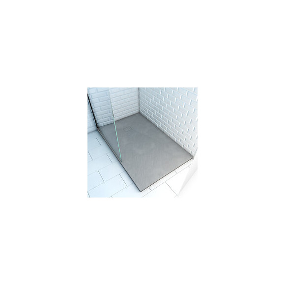 Bac Receveur De Douche A Poser En Resine Smc Finition Ardoise Gris - 90x140cm - Rock 2 Grey 90