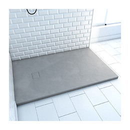 Receveur À Poser En Matériaux Composite Smc - Finition Ardoise Grise - 80x120cm - Rock 2 Grey 80
