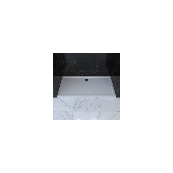 Receveur De Douche A Poser Extra-plat En Acrylique Blanc Rectangle - 140x90cm - Bac De Douche