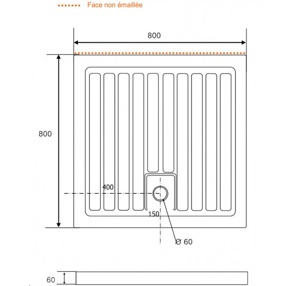 Receveur De Douche 80x80 À Poser Carré En Grés