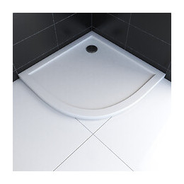 Receveur De Douche A Poser Extra Plat En Acrylique Blanc 1-4 De Cercle - 90x90cm