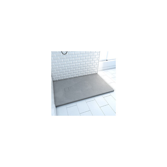 Bac Receveur De Douche A Poser En Resine Smc Finition Ardoise Gris - 90x140cm - Rock 2 Grey 90