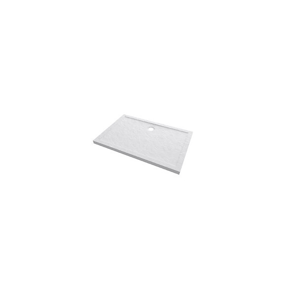 Receveur De Douche A Poser Rectangle Extra Plat En Acrylique Renforcee Blanc - Finition Pierre