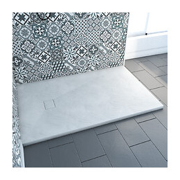 Receveur A Poser En Materiaux Composite Smc - Finition Ardoise Blanc Mat - 90x140 Cm