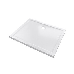 Receveur De Douche A Poser Extra-plat En Acrylique Blanc Rectangle - 100x80cm - Bac De Douche