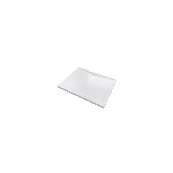 Receveur De Douche A Poser Extra-plat En Acrylique Blanc Rectangle - 100x80cm - Bac De Douche