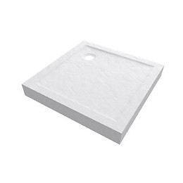 Receveur Haut A Poser 80x80cm - Acrylique Renforce Blanc Effet Pierre - Anti-derapant