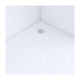 Receveur Haut A Poser 80x80cm - Acrylique Renforce Blanc Effet Pierre - Anti-derapant