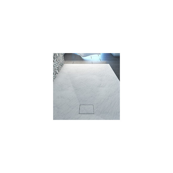Receveur A Poser En Materiaux Composite Smc - Finition Ardoise Blanc Mat - 90x140 Cm