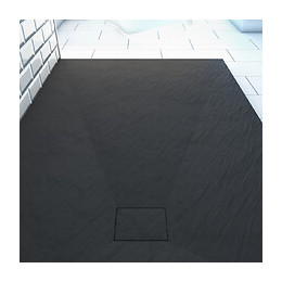 Receveur À Poser En Matériaux Composite Smc - Finition Ardoise Noire - 80x120cm - Rock 2 Black 80