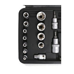 Dcraft - Jeu De Mèches Et Douilles Torx - 30 Pièces - Set De Mèches Et Douilles Dans Une Mallette Pratique - Argent