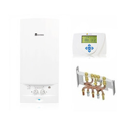 Chaudière Gaz Basnox Acleis Elm Leblanc 24 Kw / Cheminée Complète (douilles + Dosseret) Avec Thermostat Filaire