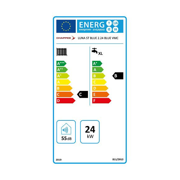 Chaudière Gaz Basnox Luna St Blue Compact 2.24 Chappée 24 Kw / Vmc Nue (sans Douilles Et Dosseret)
