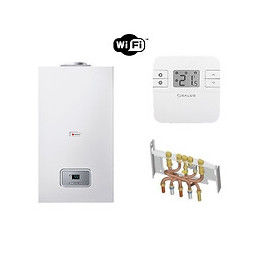 Chaudière Gaz Basnox Themaclassic Bas-nox Saunier Duval 25 Kw / Vmc Complète (avec Douilles + Dosseret) Avec Thermostat Conne