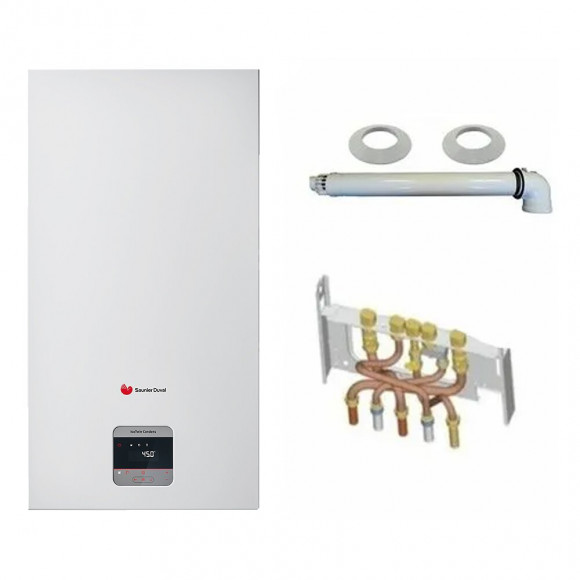 Chaudière Gaz Condensation Isotwin Condens Saunier Duval 25 Kw Complète (ventouse + Douilles + Dosseret)