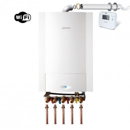 Chaudière Gaz Murale Condensation Egalis Ballon Condens E.l.m Leblanc 24kw Complète (ventouse + Douilles + Dosseret) Avec The