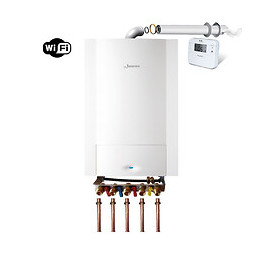 Chaudière Gaz Murale Condensation Egalis Ballon Condens E.l.m Leblanc 24kw Complète (ventouse + Douilles + Dosseret) Avec The