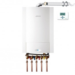 Chaudière Gaz Murale Condensation Egalis Ballon Condens E.l.m Leblanc 24kw Complète (ventouse + Douilles + Dosseret) Avec The