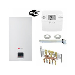 Chaudière Gaz Condensation Isotwin Condens Saunier Duval 25 Kw Complète (ventouse + Douilles + Dosseret) Avec Thermostat Conn