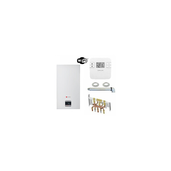 Chaudière Gaz Condensation Isotwin Condens Saunier Duval 25 Kw Complète (ventouse + Douilles + Dosseret) Avec Thermostat Conn