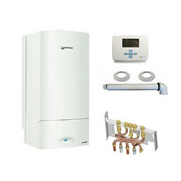 Chaudière Gaz Murale Condensation Megalis Condens E.l.m Leblanc 24 Kw Complète (ventouse + Douilles + Dosseret) Avec Thermost