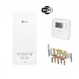 Chaudière Gaz Basnox Acleis Elm Leblanc 24 Kw / Vmc Complète (douilles + Dosseret) Avec Thermostat Connecté