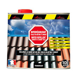 Imperméabilisant Pour Tuiles En Béton Et Ciment Hydrofuge Incolore Toiture Poreuse Impertuile Beton - Liquide- Transparent - 