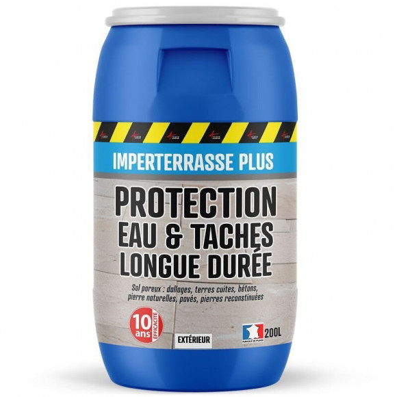 Hydrofuge Imperméabilisant Terrasse Balcon Sol Garantie 10 Ans Anti-taches Pierres Dalle Béton - Incolore - 200 L - Arcane In