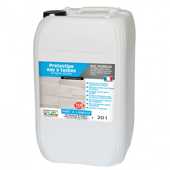 Hydrofuge Imperméabilisant Terrasse Balcon Sol Garantie 10 Ans Anti-taches Pierres Dalle Béton - Incolore - 20 L - Arcane Ind