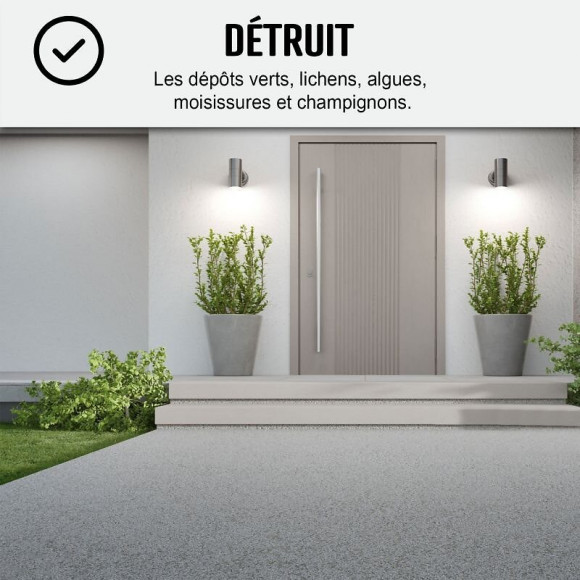 Fongicide Ultra Concentré Pour Toiture Murs Façade Terrasse Antimousse Élimine Aussi Algues Et Lichens - Anti-dépôt Vert -