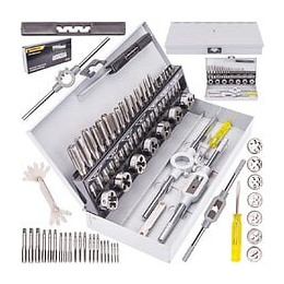 Power Tool - Jeu De Tarauds Et De Filières M3 - M12 - 32 Éléments - Set Tarauds + Matrices De Filetage - Gris